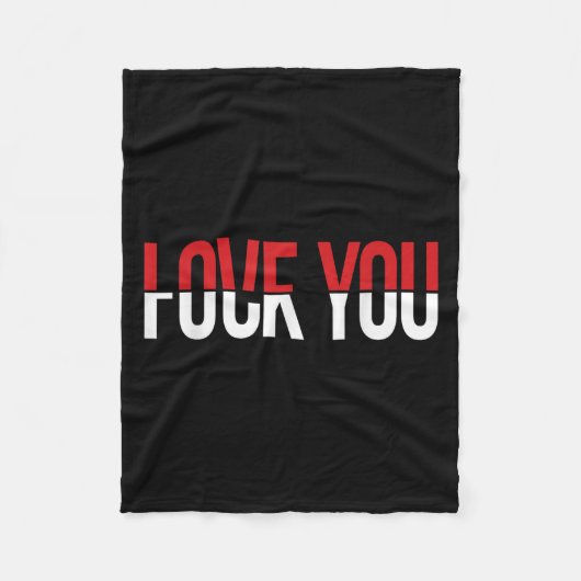 Couverture Polaire Love You Fck You Funny Meme  (Devant)