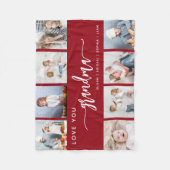 Couverture Polaire Love You Grandma 8 Photo Collage Cranberry Red (Devant)