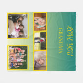 Couverture Polaire Love You Grandma Photo Collage and Gold Script (Devant (Horizontal))