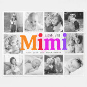 Couverture Polaire Love You Mimi Bold Rainbow 10 Photo Collage Modern (Devant (Horizontal))