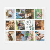 Couverture Polaire Love You Mom Family Photo Collage Eucalyptus (Devant (Horizontal))