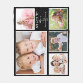 Couverture Polaire Love You Mom Photo Collage noir (Devant)