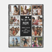 Couverture Polaire Love You Mom Photo Collage noir (Devant)