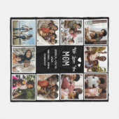 Couverture Polaire Love You Mom Photo Collage noir (Devant (Horizontal))