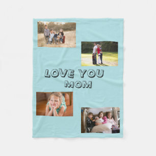 Couverture Polaire Love You Mom Police Décorative Sans Serif