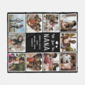 Couverture Polaire Love You Nana Photo Collage Noir (Devant (Horizontal))