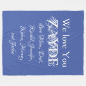 Couverture Polaire Love You Zayde Grandpa Script Names Classic Blue (Devant (Horizontal))