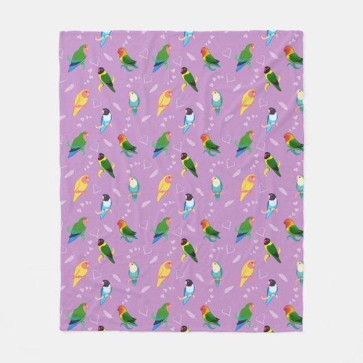 Couverture Polaire Lovebirds of Rainbow Colors Motif (Devant)