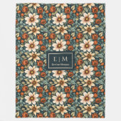 Couverture Polaire Lovely Fall Flowers Sage Olive Copper Rust Blanket (Devant)