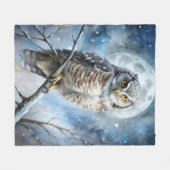 Couverture Polaire Lovely Owl (Devant (Horizontal))