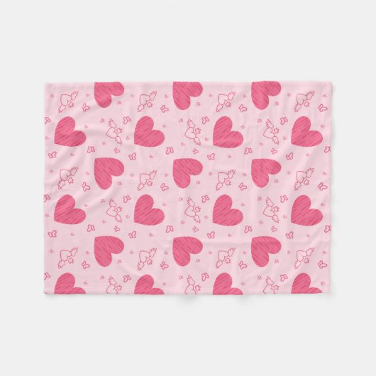 Couverture Polaire Lovely Valentine's Day Heart Theme Design (Devant (Horizontal))