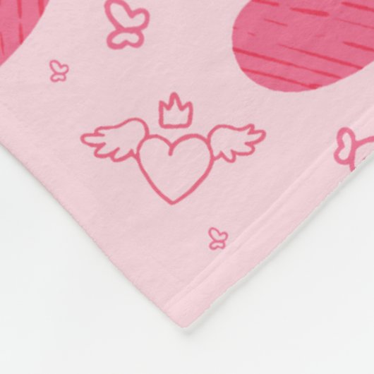 Couverture Polaire Lovely Valentine's Day Heart Theme Design (Coin)