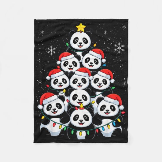 Couverture Polaire Lover Xmas Panda Christmas Tree T Shirt  (Devant)