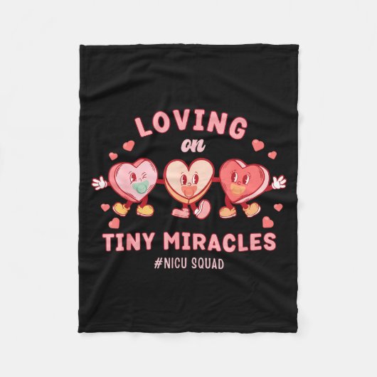 Couverture Polaire Loving On Tiny Miracles Nicu Squad Valentines Neon (Devant)