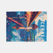 Couverture Polaire Lucerne Suisse Travel Art Vintage (Devant (Horizontal))