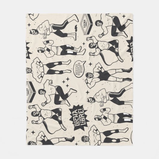 Couverture Polaire Lucha Libre : motif de lutteurs mexicains (Devant)