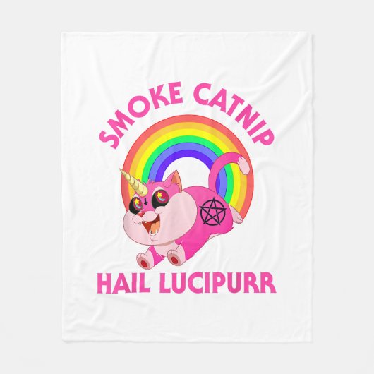 Couverture Polaire Lucipurr à la grêle à la fumée, Funny Satan Chat U (Devant)