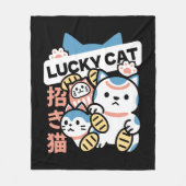 Couverture Polaire Lucky Cat Art – Maneki Neko with Gold Coin (Devant)