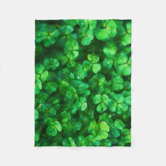 Couverture Polaire Lucky Celtic Irish Green Shamrocks (Devant)