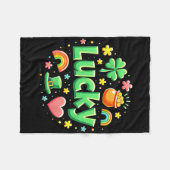 Couverture Polaire Lucky Charm Patricks Day Pot Of Gold Irish Shamroc (Devant (Horizontal))