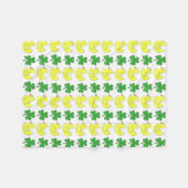 Couverture Polaire Lucky Duck Shamrock Rubber Ducky St Patrick's Day (Devant (Horizontal))