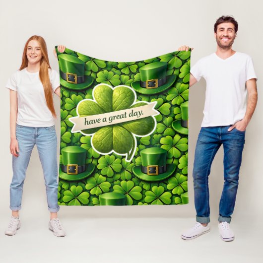 Couverture Polaire Lucky for leaf clover Saint Patrick's Day have a g (En situation)