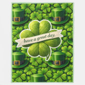 Couverture Polaire Lucky four leaf clover Saint Patrick's Day Patrick (Devant)