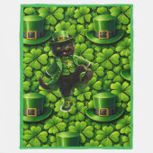 Couverture Polaire Lucky leprechaun black cat Saint Patrick's Day Pat (Devant)
