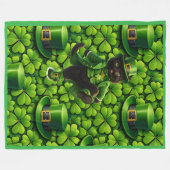 Couverture Polaire Lucky leprechaun black cat Saint Patrick's Day Pat (Devant (Horizontal))