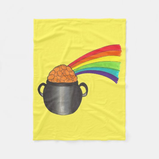 Couverture Polaire Lucky Pot of Gold Rainbow Saint Patrick's Day (Devant)