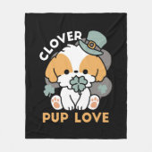 Couverture Polaire Lucky Pup with Clover - St. Patrick's Day Cadeau (Devant)