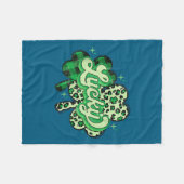 Couverture Polaire Lucky Shamrock Leopard,checkered Patricks Day Funn (Devant (Horizontal))