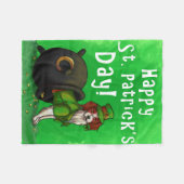Couverture Polaire Lucky St. Patrick's Day Dog (Devant (Horizontal))