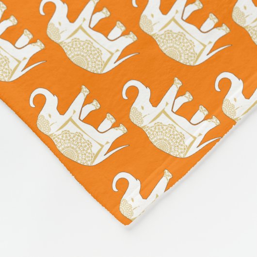 Couverture Polaire Lucky Thai White Elephant Orange (Coin)