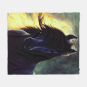 Couverture Polaire Lueur frisonne, cheval frison, étalon noir/jument (Devant (Horizontal))
