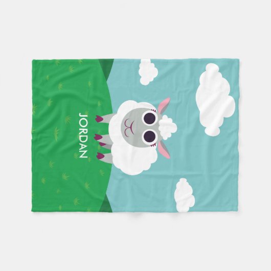 Couverture Polaire Lulu les moutons (Devant (Horizontal))