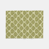 Couverture Polaire Lumière Motif carré feuille or Lime (Devant (Horizontal))