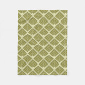 Couverture Polaire Lumière Motif carré feuille or Lime (Devant)