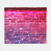 Couverture Polaire Lumière néon : mur de brique vide. (Devant (Horizontal))