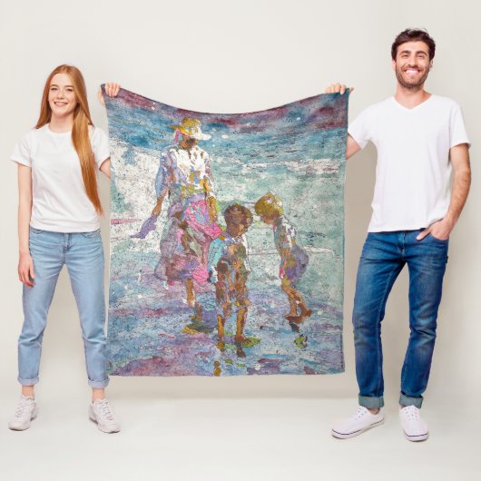 Couverture Polaire Lumière rassemblée © – Plaid en laine fine d'artis (En situation)