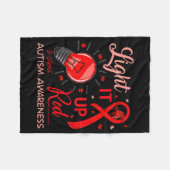 Couverture Polaire Lumière sur la Sensibilisation sur l'autisme rouge (Devant (Horizontal))