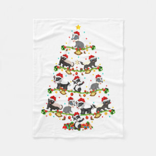 Couverture Polaire Lumières Blaireau Noël Père Noël Blaireau Sapin de