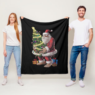 Couverture Polaire Lumières de sapin de Noël Bigfoot Noël amateur de