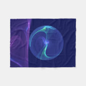 Couverture Polaire Lumineuse Bleu Violet Rêve Abstrait Fractal Art (Devant (Horizontal))