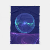 Couverture Polaire Lumineuse Bleu Violet Rêve Abstrait Fractal Art (Devant)