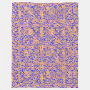 Couverture Polaire Lumineuse filet bleu avec fleurs 02b LOrange BG
