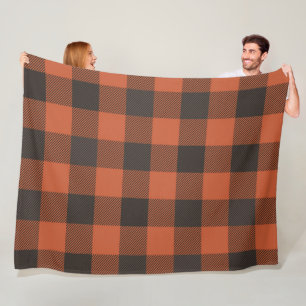 Couverture Polaire Lumineux Orange Et Noir Plaid