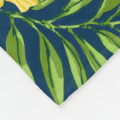 Couverture Polaire Luna Hibiscus Garden Hawaiian - Jaune et Marine (Coin)