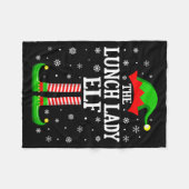 Couverture Polaire Lunch Lady Elf Funny Christmas Family Matching  (Devant (Horizontal))