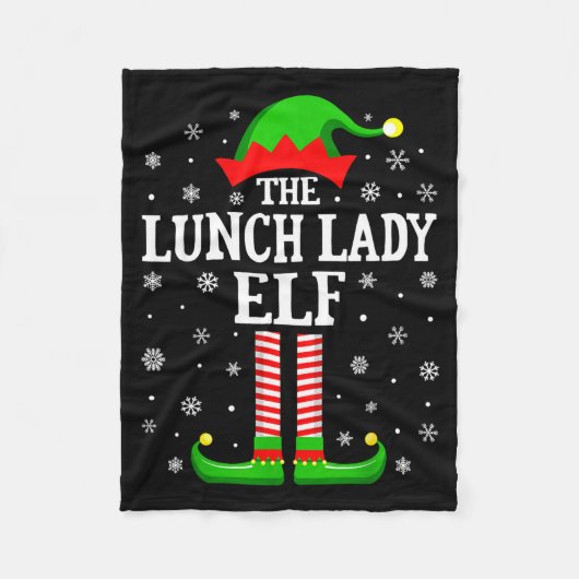 Couverture Polaire Lunch Lady Elf Funny Christmas Family Matching  (Devant)